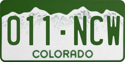 CO license plate 011NCW