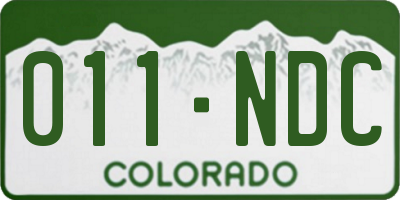 CO license plate 011NDC