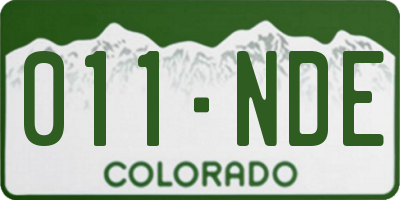 CO license plate 011NDE