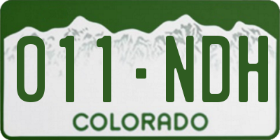 CO license plate 011NDH