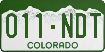 CO license plate 011NDT