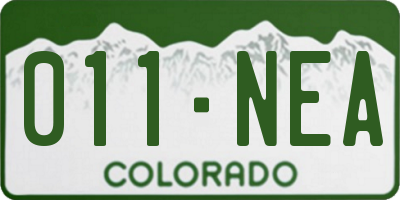 CO license plate 011NEA