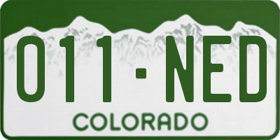 CO license plate 011NED