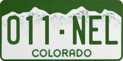 CO license plate 011NEL