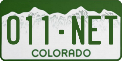 CO license plate 011NET