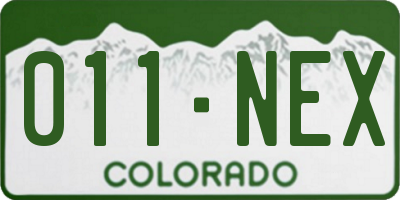 CO license plate 011NEX