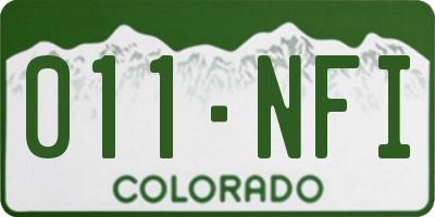 CO license plate 011NFI