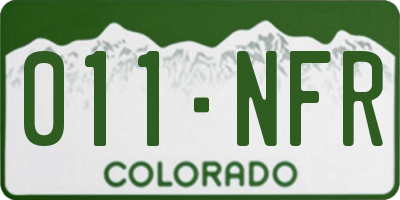 CO license plate 011NFR