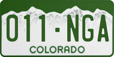 CO license plate 011NGA