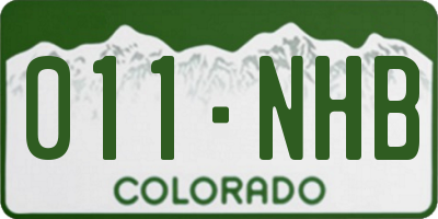 CO license plate 011NHB