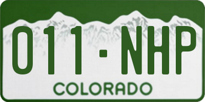 CO license plate 011NHP