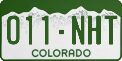 CO license plate 011NHT