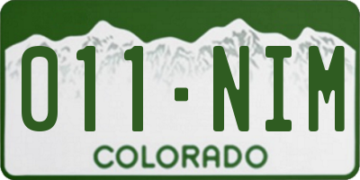 CO license plate 011NIM