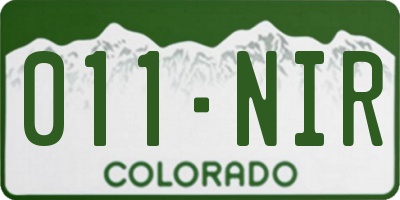 CO license plate 011NIR