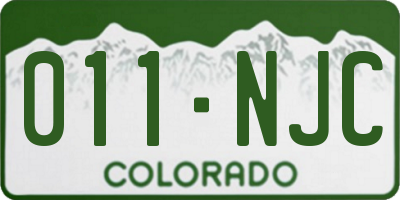 CO license plate 011NJC