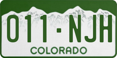 CO license plate 011NJH