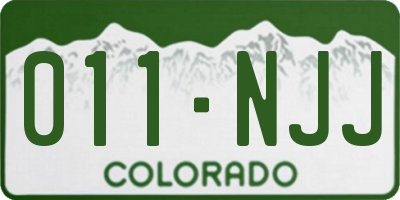 CO license plate 011NJJ