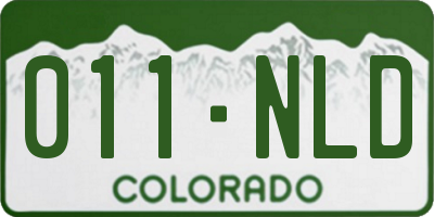 CO license plate 011NLD