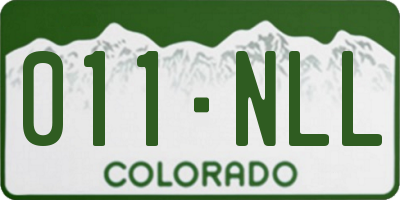 CO license plate 011NLL