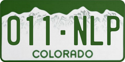 CO license plate 011NLP