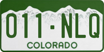CO license plate 011NLQ