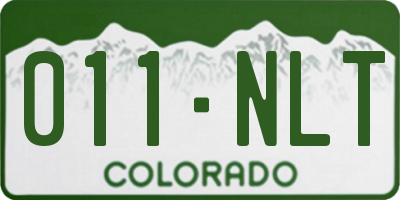 CO license plate 011NLT