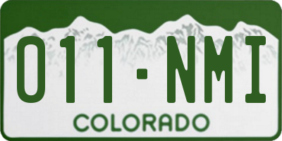 CO license plate 011NMI