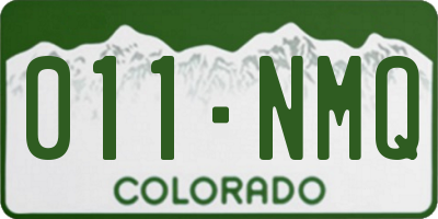CO license plate 011NMQ
