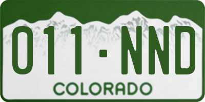 CO license plate 011NND