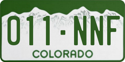 CO license plate 011NNF