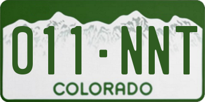 CO license plate 011NNT