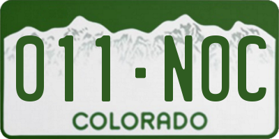 CO license plate 011NOC