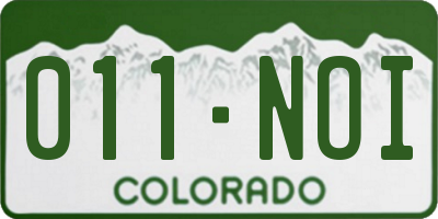 CO license plate 011NOI