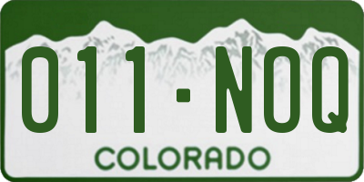 CO license plate 011NOQ