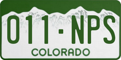 CO license plate 011NPS