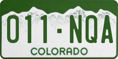 CO license plate 011NQA