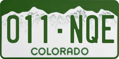 CO license plate 011NQE
