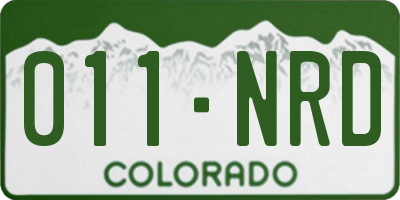 CO license plate 011NRD
