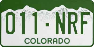 CO license plate 011NRF