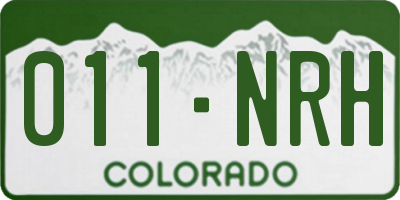 CO license plate 011NRH