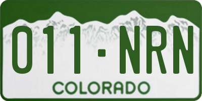 CO license plate 011NRN