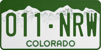 CO license plate 011NRW