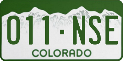 CO license plate 011NSE