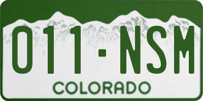 CO license plate 011NSM
