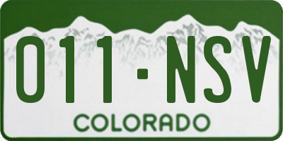 CO license plate 011NSV
