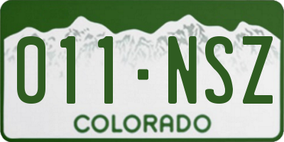 CO license plate 011NSZ