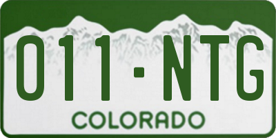 CO license plate 011NTG