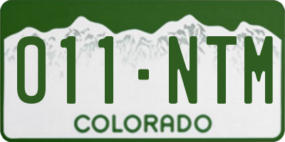CO license plate 011NTM