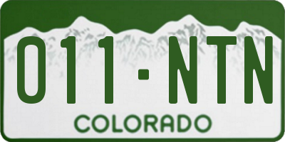 CO license plate 011NTN