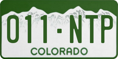 CO license plate 011NTP